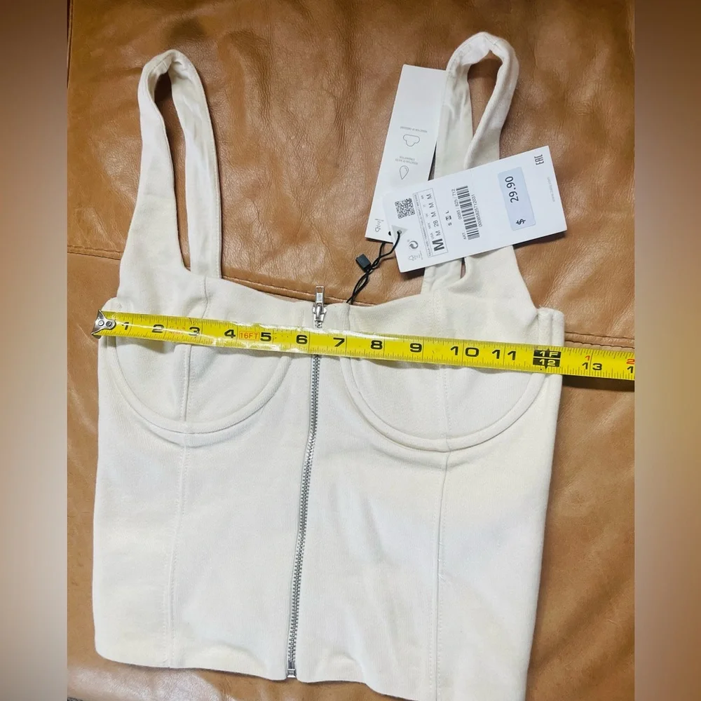 Off-White ZARA CORSET CROP TOP - Picture 5 of 7